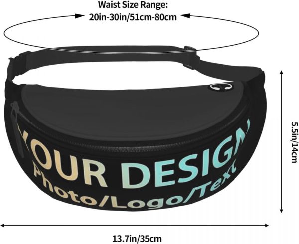 Custom Fanny Pack with Adjustable Belt. Personalized Add Your Photo Text Logo. Travel Hiking Sports Running for Waist Bag - Image 8