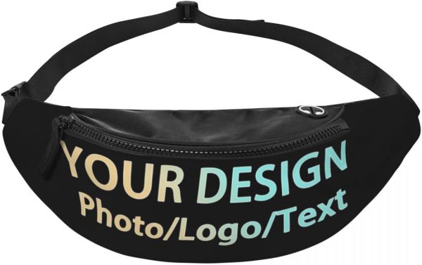 Custom Fanny Pack with Adjustable Belt. Personalized Add Your Photo Text Logo. Travel Hiking Sports Running for Waist Bag