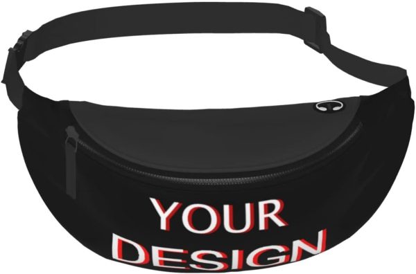 Custom Adjustable Waist Bag Design Your Logo Photo Text Personalized Fanny Pack Soft Waist Pack Customized Adjustable Belt Bag for Travel Hiking Sports Running - Image 8