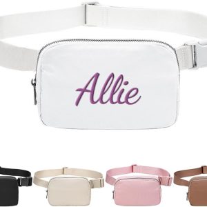 Ulico Personalized Embroidered Belt Bag Women's Crossbody Bag with Adjustable Shoulder Strap Fashionable Waist Bag for Shopping. Running. Sports. Traveling. Christmas Gift