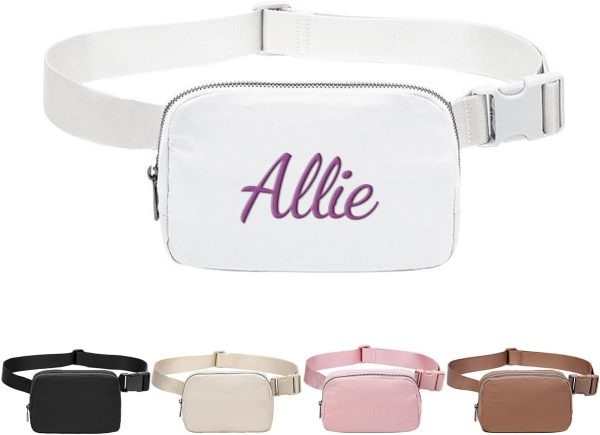Ulico Personalized Embroidered Belt Bag Women's Crossbody Bag with Adjustable Shoulder Strap Fashionable Waist Bag for Shopping. Running. Sports. Traveling. Christmas Gift