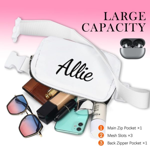 Ulico Personalized Embroidered Belt Bag Women's Crossbody Bag with Adjustable Shoulder Strap Fashionable Waist Bag for Shopping. Running. Sports. Traveling. Christmas Gift - Image 5