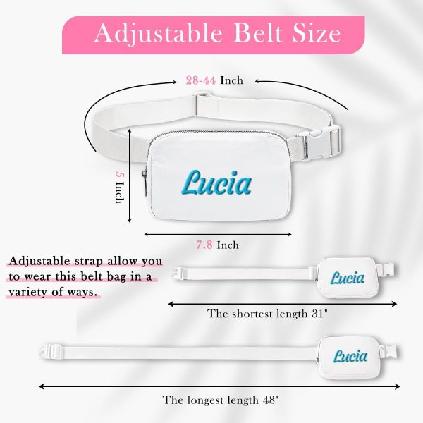 Ulico Personalized Embroidered Belt Bag Women's Crossbody Bag with Adjustable Shoulder Strap Fashionable Waist Bag for Shopping. Running. Sports. Traveling. Christmas Gift - Image 3