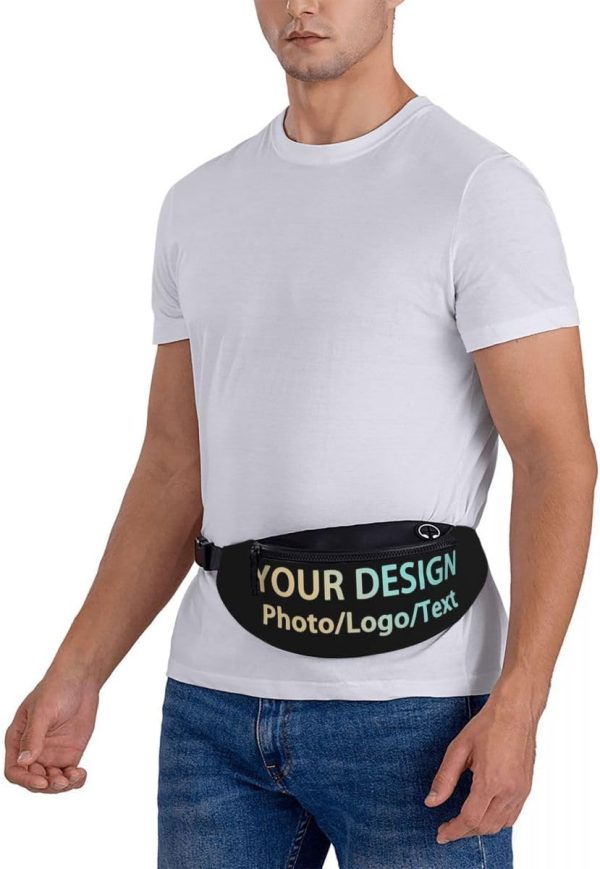 Custom Fanny Pack with Adjustable Belt. Personalized Add Your Photo Text Logo. Travel Hiking Sports Running for Waist Bag - Image 4