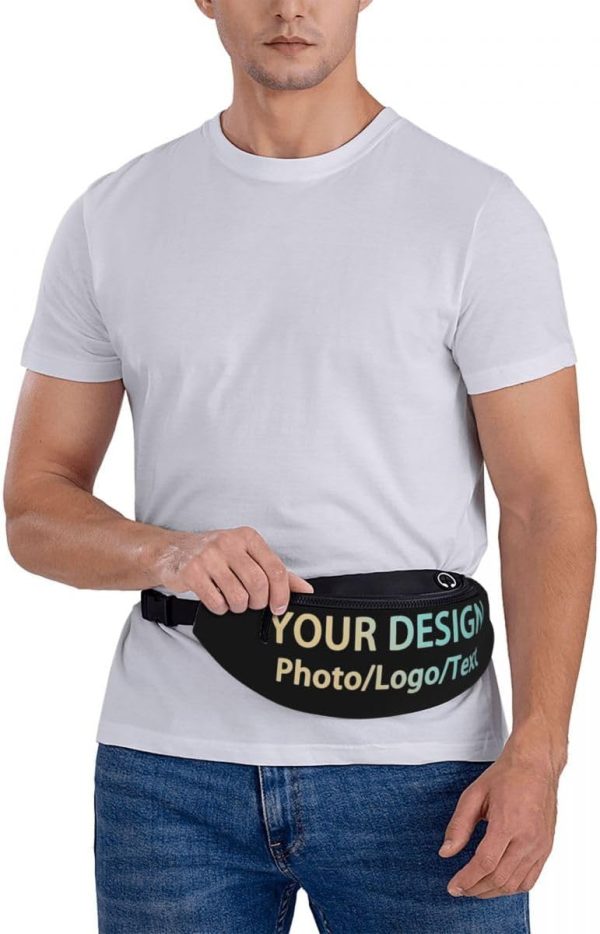 Custom Fanny Pack with Adjustable Belt. Personalized Add Your Photo Text Logo. Travel Hiking Sports Running for Waist Bag - Image 5