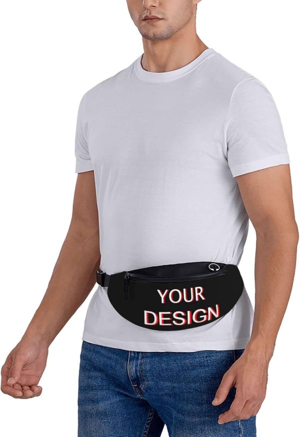 Custom Adjustable Waist Bag Design Your Logo Photo Text Personalized Fanny Pack Soft Waist Pack Customized Adjustable Belt Bag for Travel Hiking Sports Running - Image 9