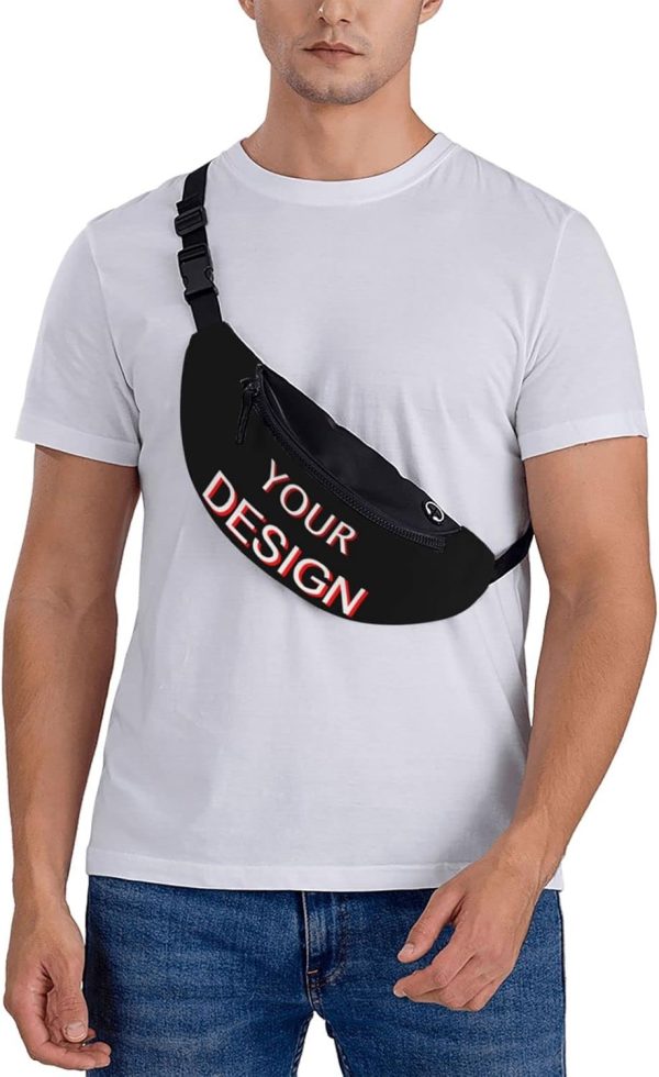 Custom Adjustable Waist Bag Design Your Logo Photo Text Personalized Fanny Pack Soft Waist Pack Customized Adjustable Belt Bag for Travel Hiking Sports Running - Image 6