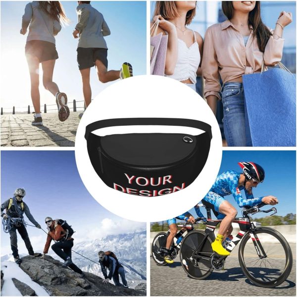 Custom Adjustable Waist Bag Design Your Logo Photo Text Personalized Fanny Pack Soft Waist Pack Customized Adjustable Belt Bag for Travel Hiking Sports Running - Image 7