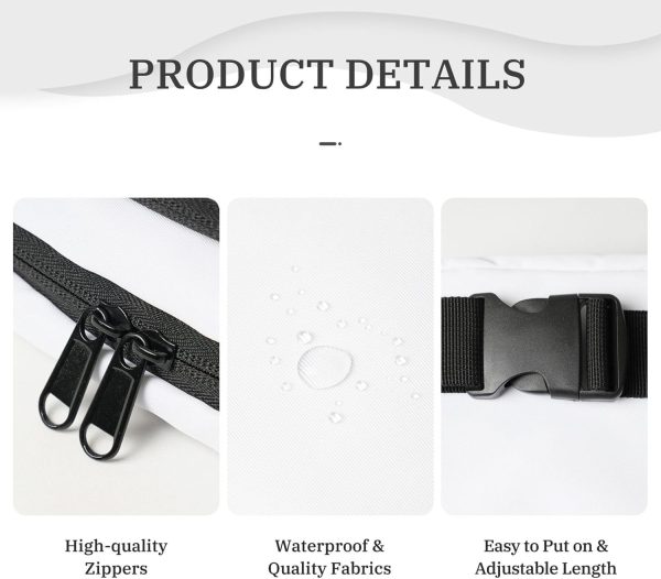 Custom Fanny Pack for Men Women. Personalized Waist Bags. Add Your Logo Text Photo. Customized Adjustable Sports Belt Bag Gifts for Workout Running Cycling Hiking Travel. Black - Image 7