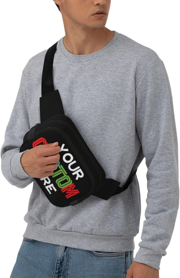 Custom Fanny Pack for Men Women. Personalized Waist Bags. Add Your Logo Text Photo. Customized Adjustable Sports Belt Bag Gifts for Workout Running Cycling Hiking Travel. Black - Image 8